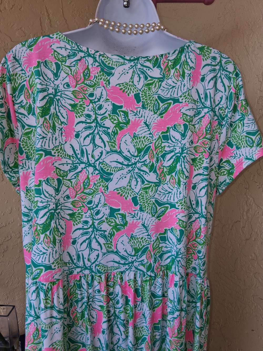 Lilly Pulitzer Pink, Mint & Green Floral Tiered Scoop Midi Dress - Picture 2 of 9